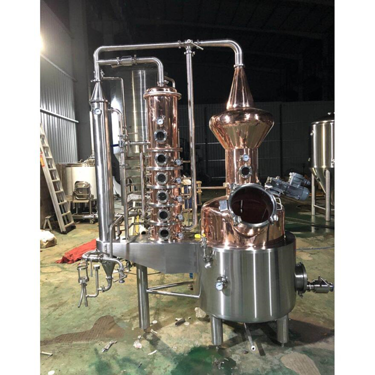 Equipo de destilería de brandy Destilador de alcohol de cobre