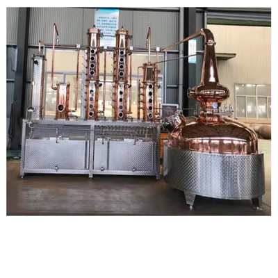 Equipo de destilación de ron de destilería de alcohol de cobre 2000L